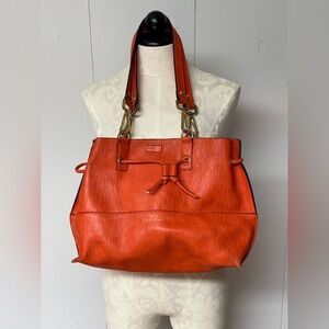 Orange Leather purse by Calvin Klein